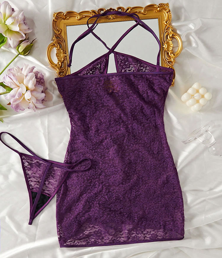 Floral Elegance Lace Babydoll Set