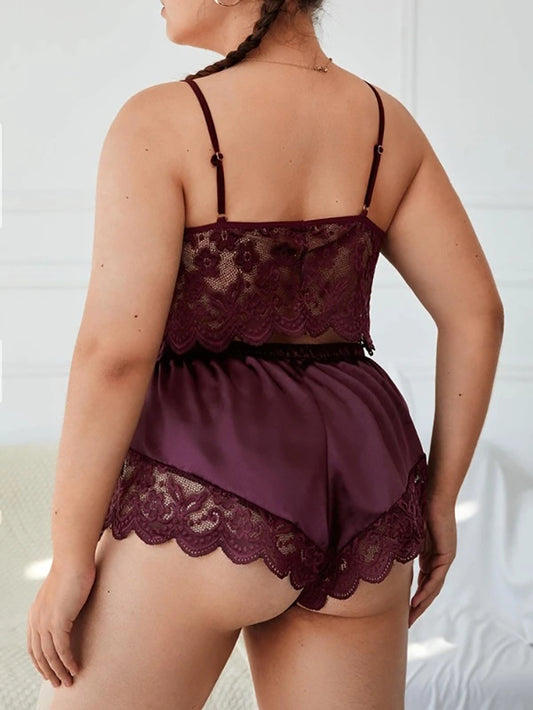 Plus Size Floral Sensuality Cami Set