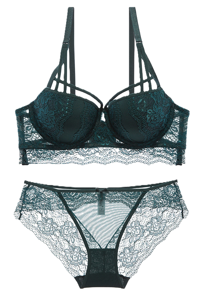 Sexy Lace Underwire Push Up Bra and Panty Soft Lingerie Set