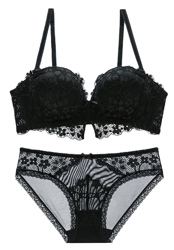 Sexy Floral Lace Push Up Bra and Panty Set