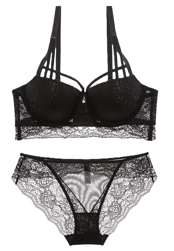 Sexy Lace Underwire Push Up Bra and Panty Soft Lingerie Set