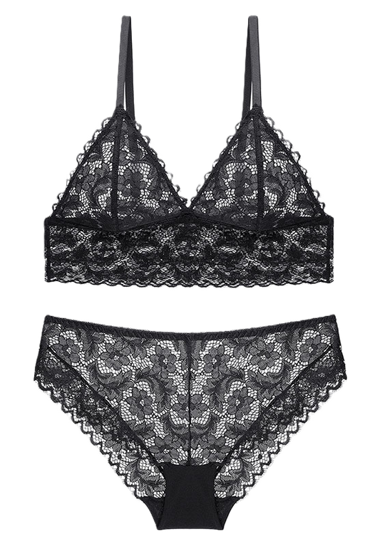Sheer Lace Bralette Set