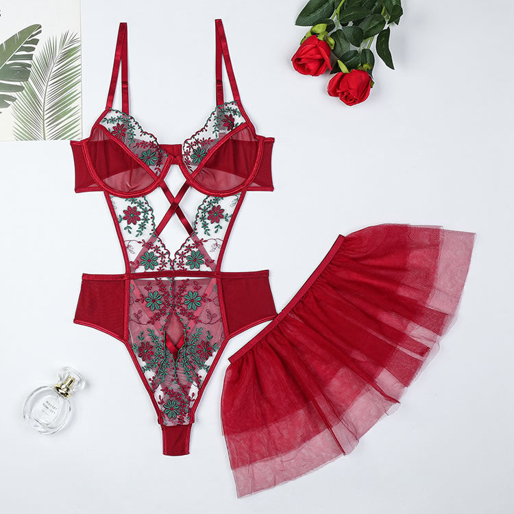 Floral Delight Lace Teddy