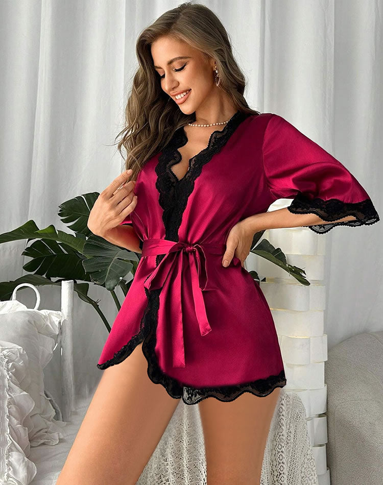 Kiss Lounge Satin Robe