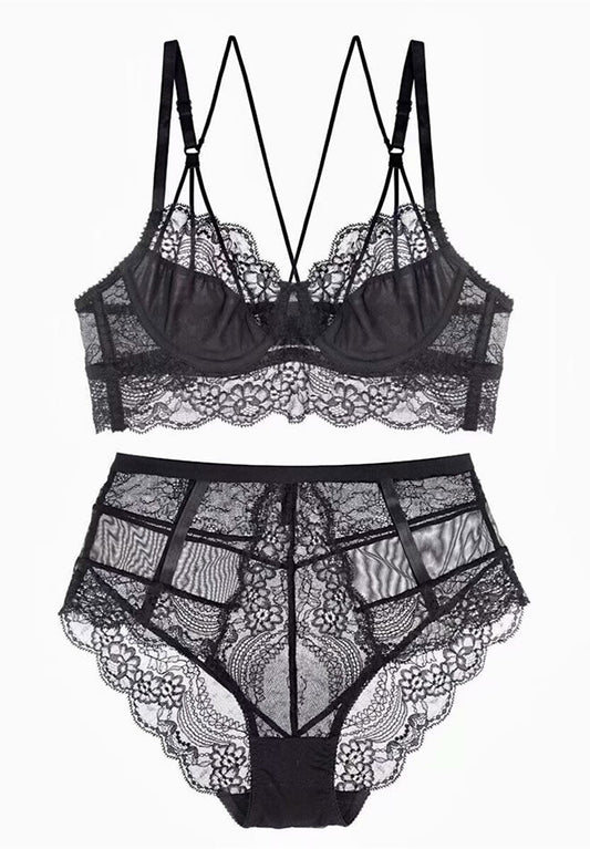 Lace Me Longline Bra Set