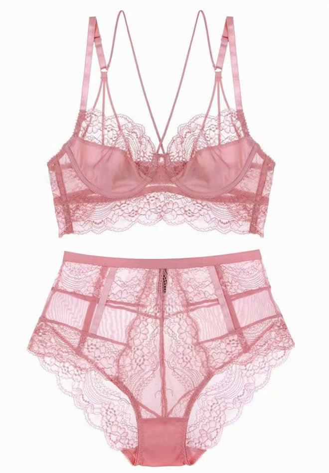 Lace Me Longline Bra Set