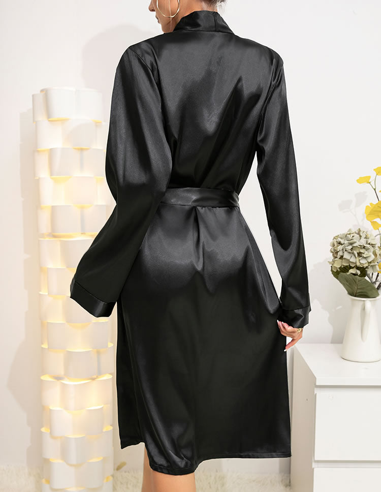 Midnight Whispers Satin Robe