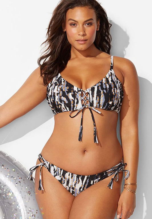 Kanvas Abstract Tie-Up Bikini