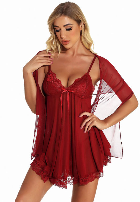 Ravishing Lace Babydoll Set