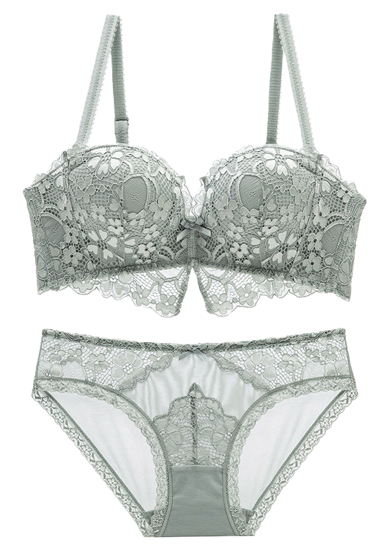Sexy Floral Lace Push Up Bra and Panty Set