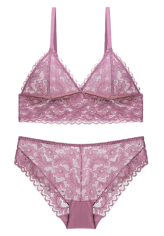 Sheer Lace Bralette Set