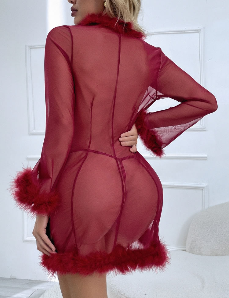 Softest Touch Fluff Mesh Robe